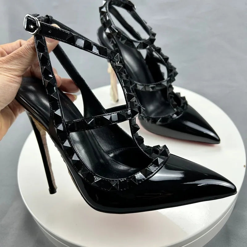 Designer Spike Rivets High Heel Gladiator Sandals For Women
