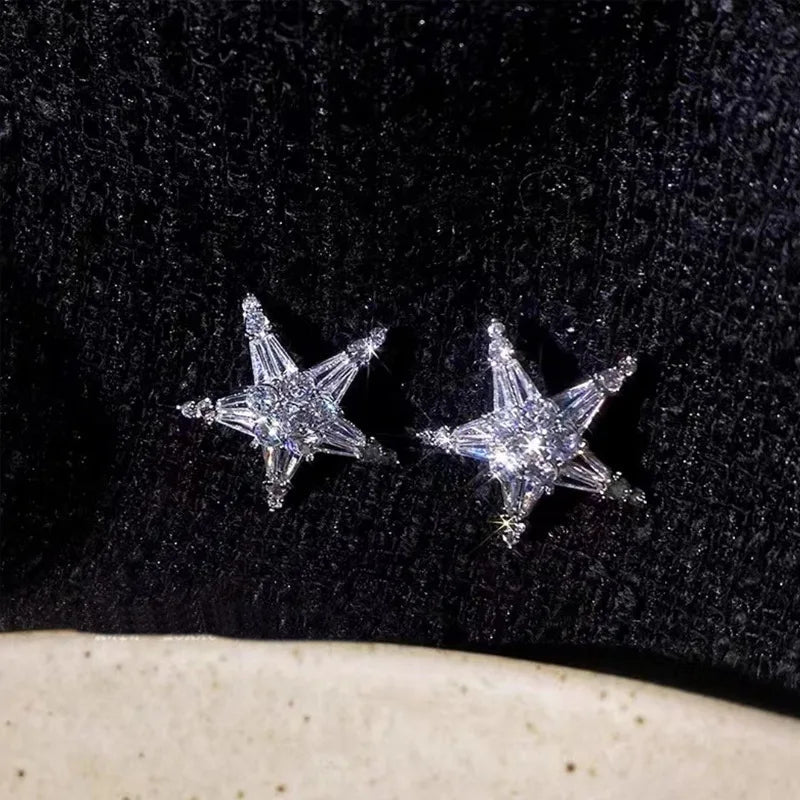Lizakosht Star Earrings With Rhinestones Simple Classic Jewelry