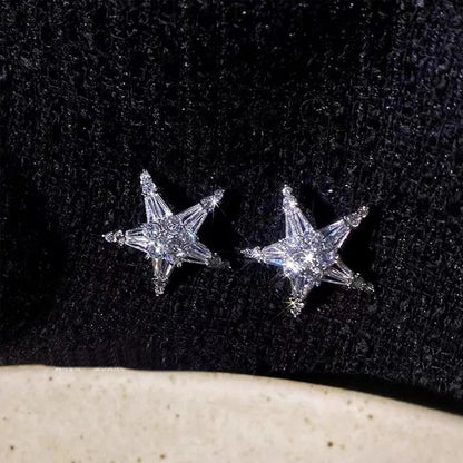 Lizakosht Star Earrings With Rhinestones Simple Classic Jewelry