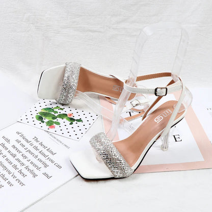Rhinestone High-Heeled Sandals For Summer