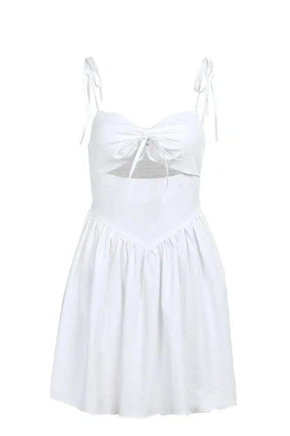 Sleeveless Hollow Out Pleated Mini Dress