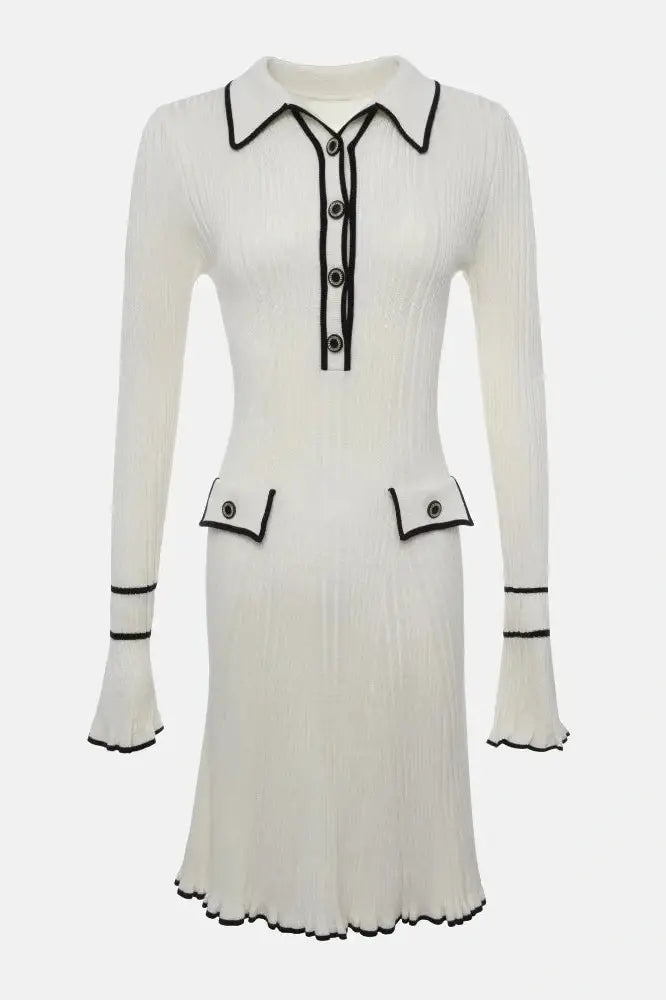 Ribbed Patchwork Mini Dress