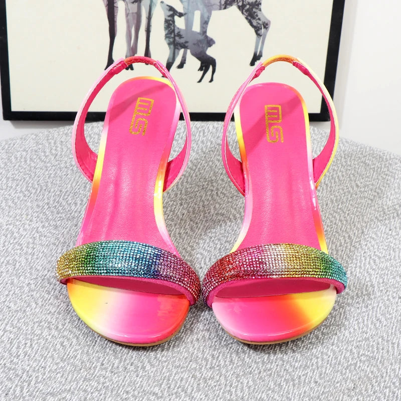 Summer Colored Stiletto Sandals For Women