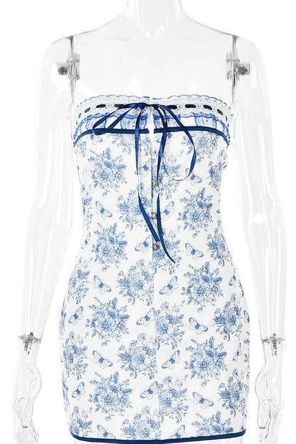 Printed Off-Shoulder Mini Dress