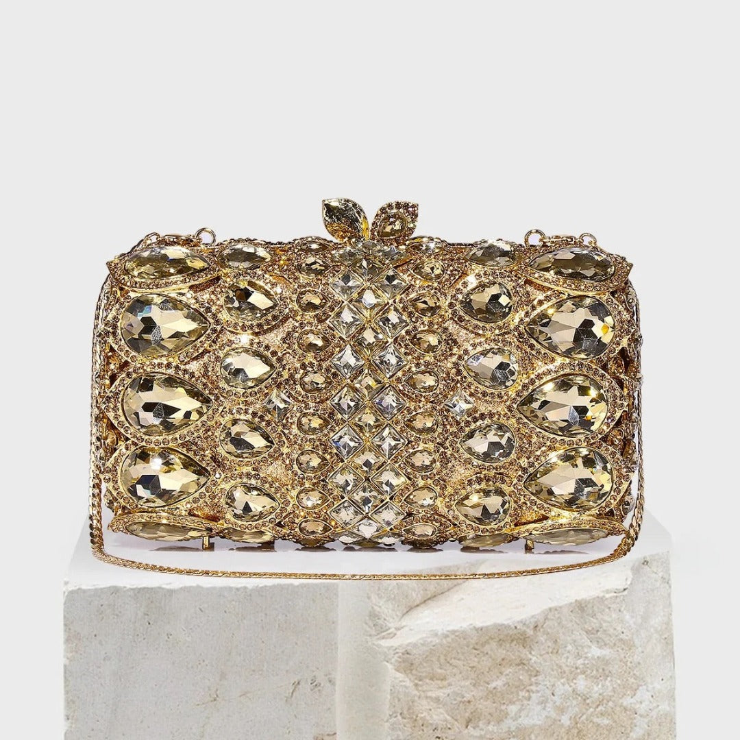 Rhinestone Crystal Clutch Bag By Reina