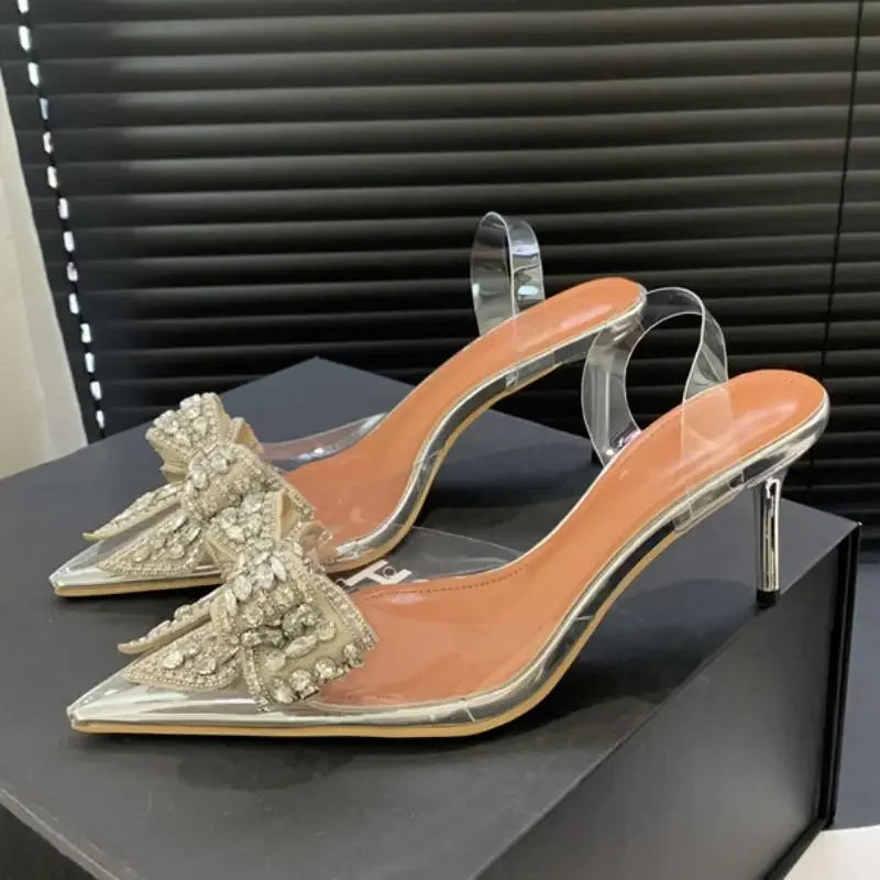Crystal PVC Transparent Woman Pumps with Thin High Heels