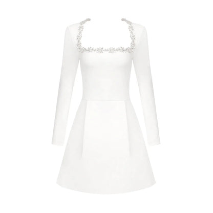 Illyria Long Sleeve Rhinestone A Line Dress