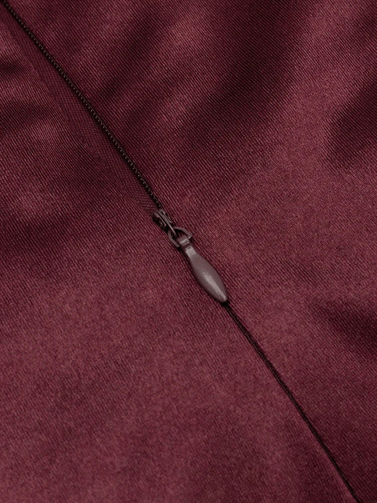 Burgundy High-Low Shirley Halter Dress