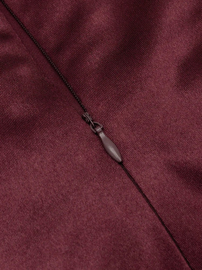 Burgundy High-Low Shirley Halter Dress