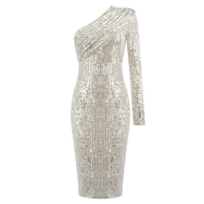 Ammika Sequin One Shoulder Dress