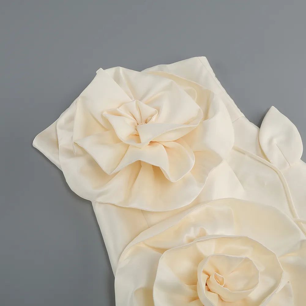 Flower Princess Satin Strapless Dress