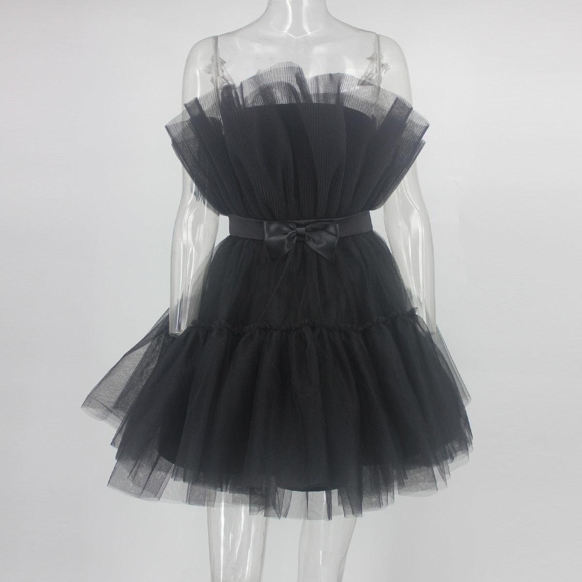 Deanna Mesh Ruched Dress - Detailing