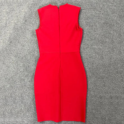 Elegant Dubai Bandage Dress With Sparkling Rhinestone Details