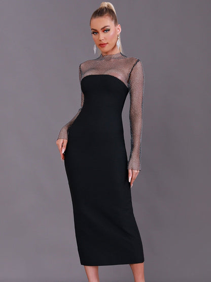 Elena Rhinestone Bandage Dress