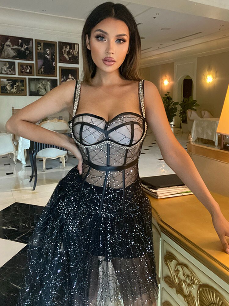 Ivanna Sequin Rhinestone Dress Set