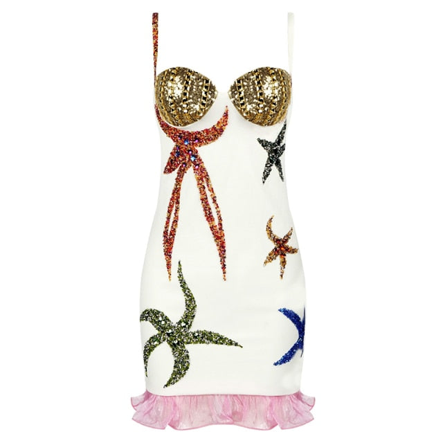 Mallorca Sequine Dress With Rhinestones