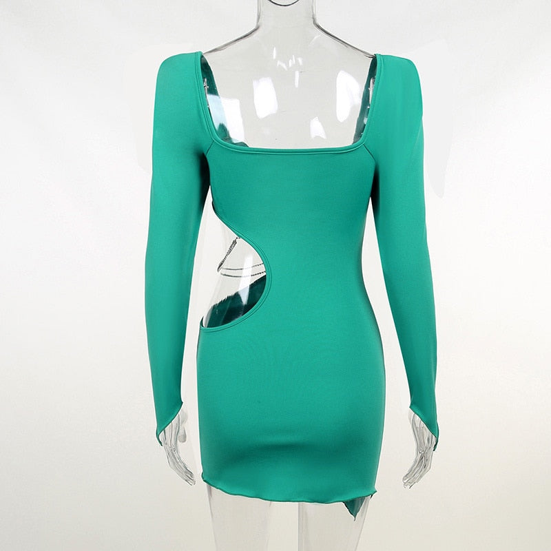 Mary Rhinestone Chain Cut Out Dress