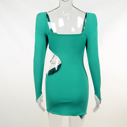 Mary Rhinestone Chain Cut Out Dress