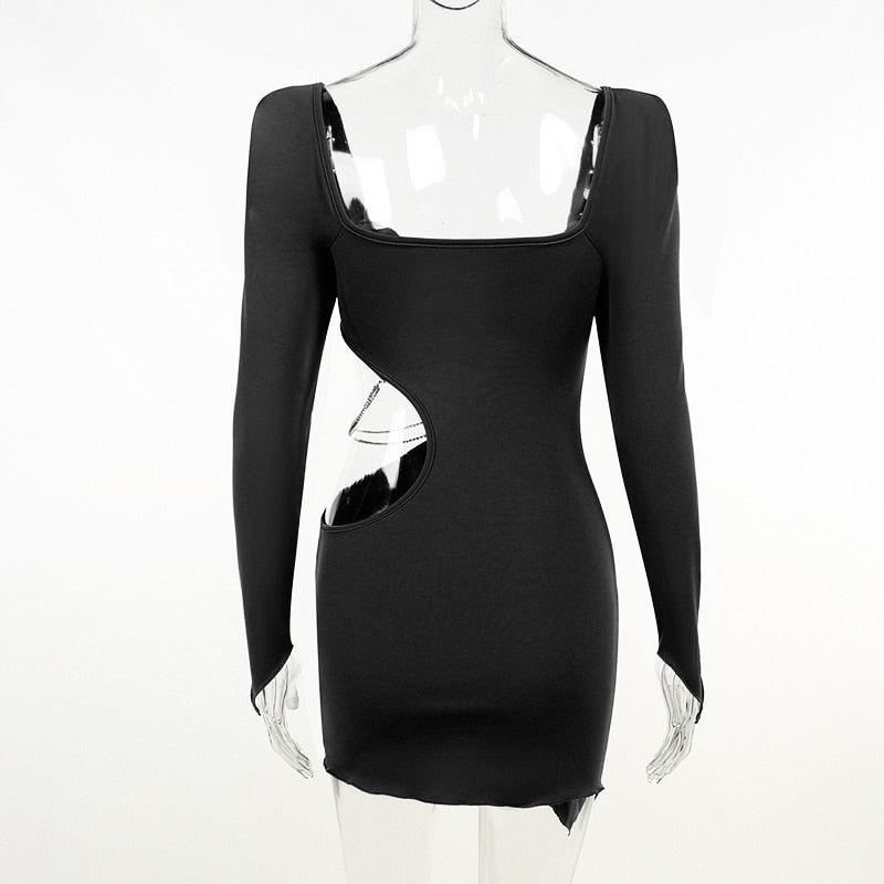 Mary Rhinestone Chain Cut Out Dress