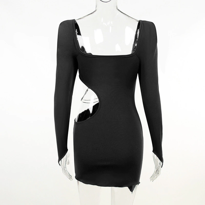 Mary Rhinestone Chain Cut Out Dress