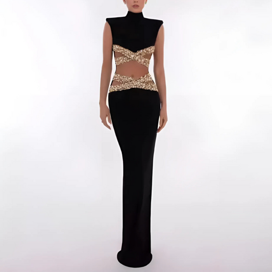 Crystal Glam Gown Black / S