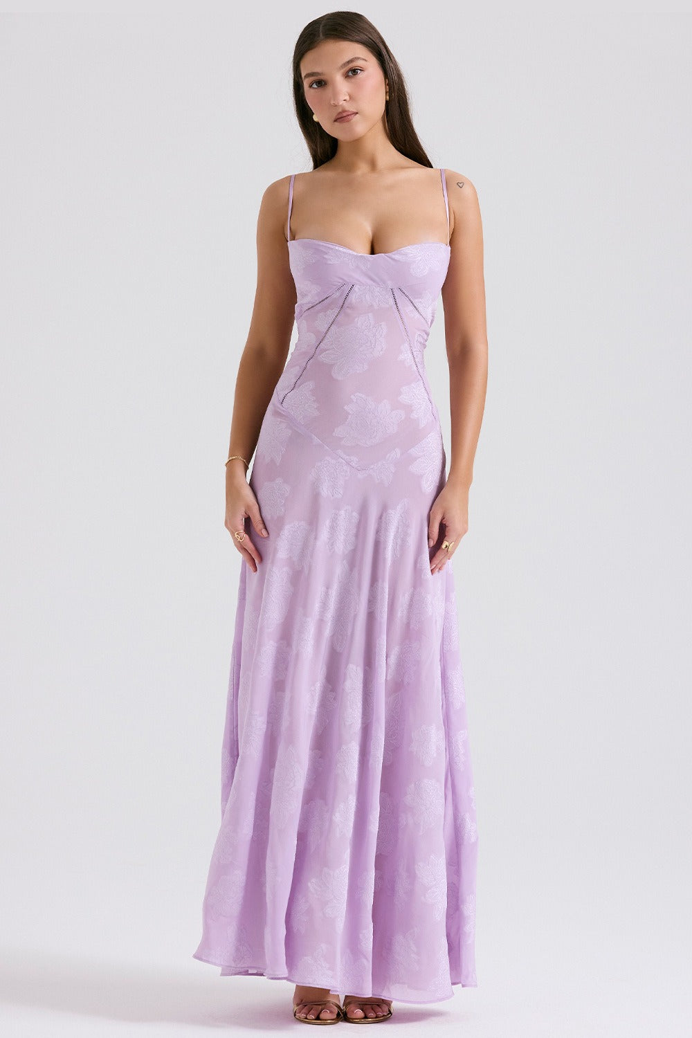Lace Tie-Strap Romantic Maxi Dress