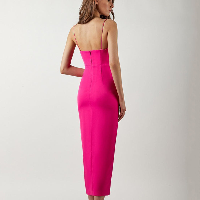 Slim Fit V-Neck Sling Dress