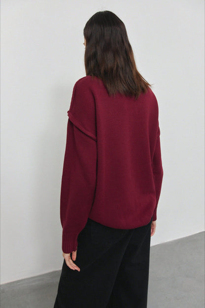 Colorblock Turtleneck Knit Sweater