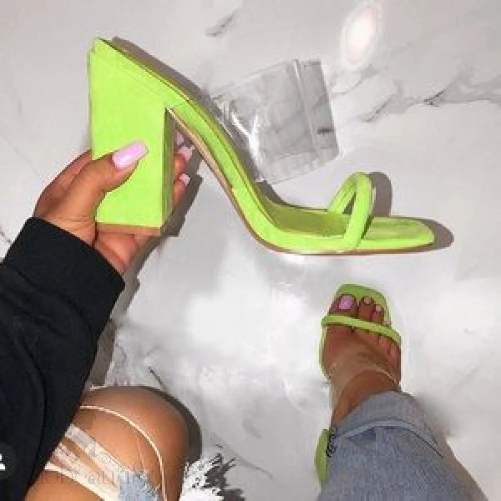 Abigail - Lime Single Strap Heels