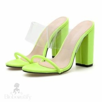 Abigail - Lime Single Strap Heels 8 /