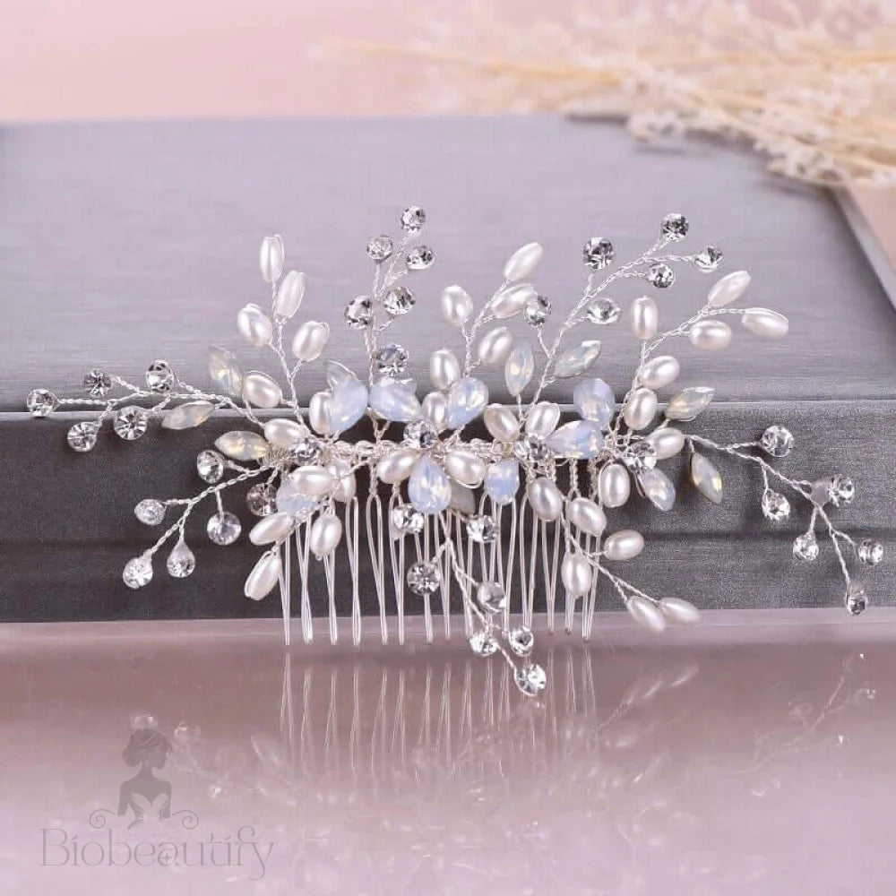 Acacia Opal Pearl Bridal Hair Comb