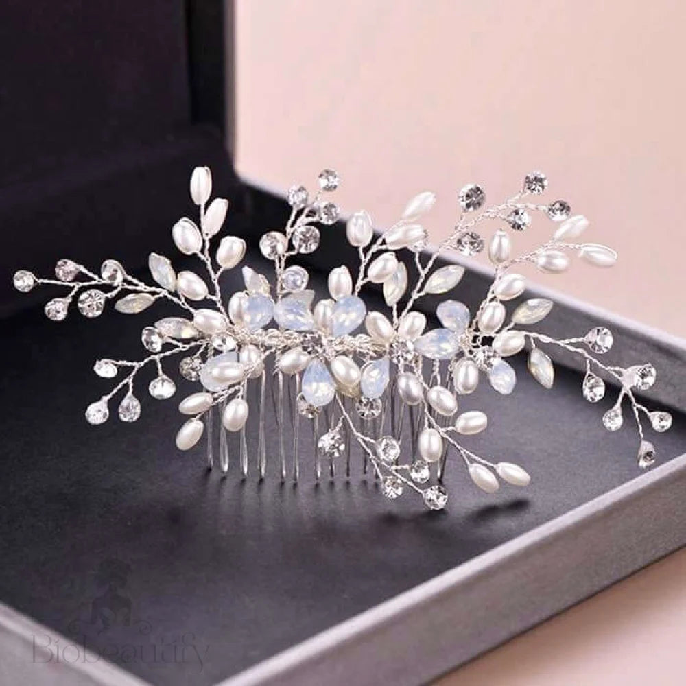 Acacia Opal Pearl Bridal Hair Comb