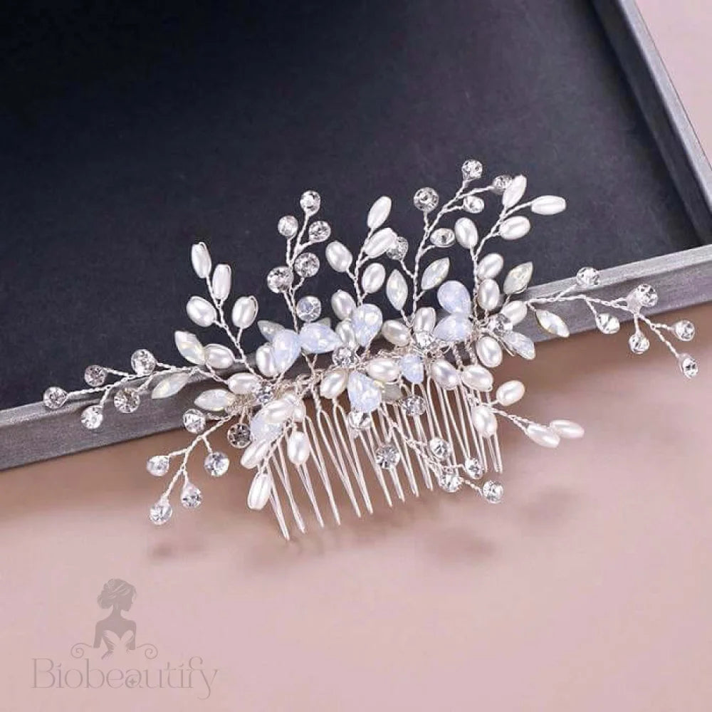 Acacia Opal Pearl Bridal Hair Comb