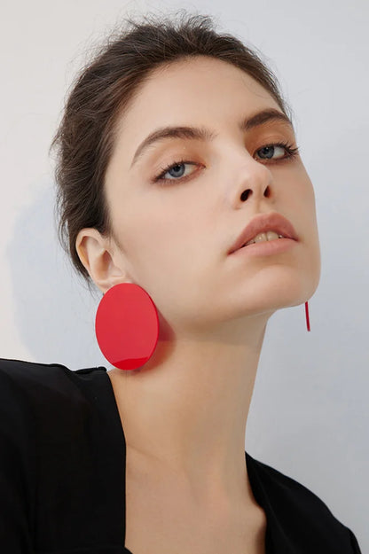 Acrylic Hoop Earrings Red