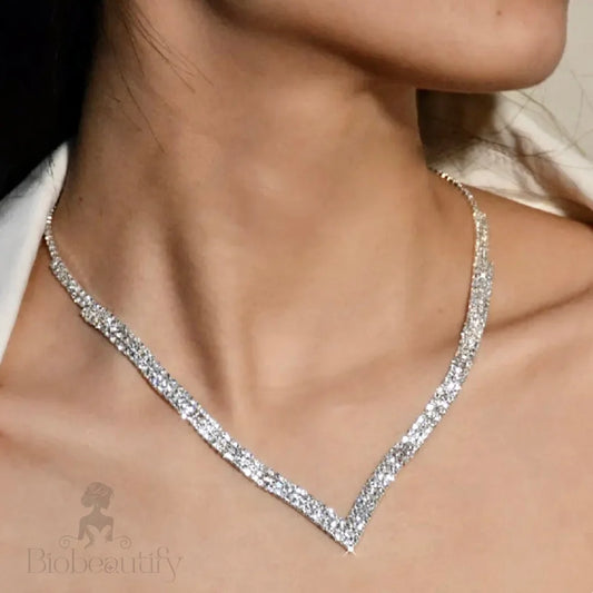 Adalynn Crystal V-Neck Bridal Necklace