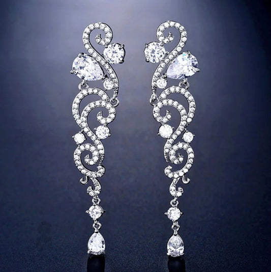 Addy Rhinestone Wedding Earrings