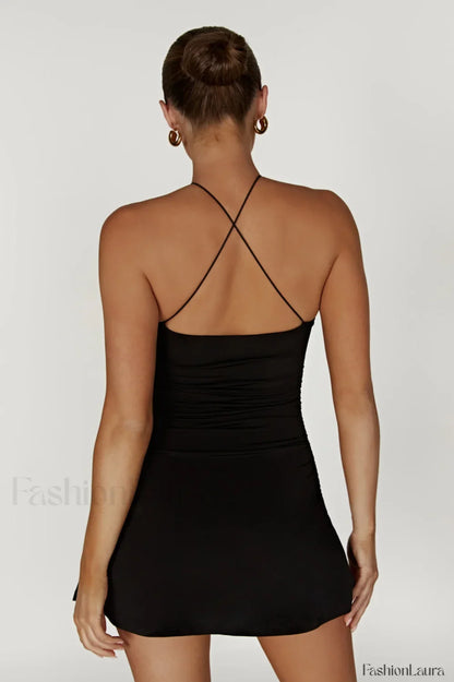 Adeline Rose Stylish Halter Mini Dress