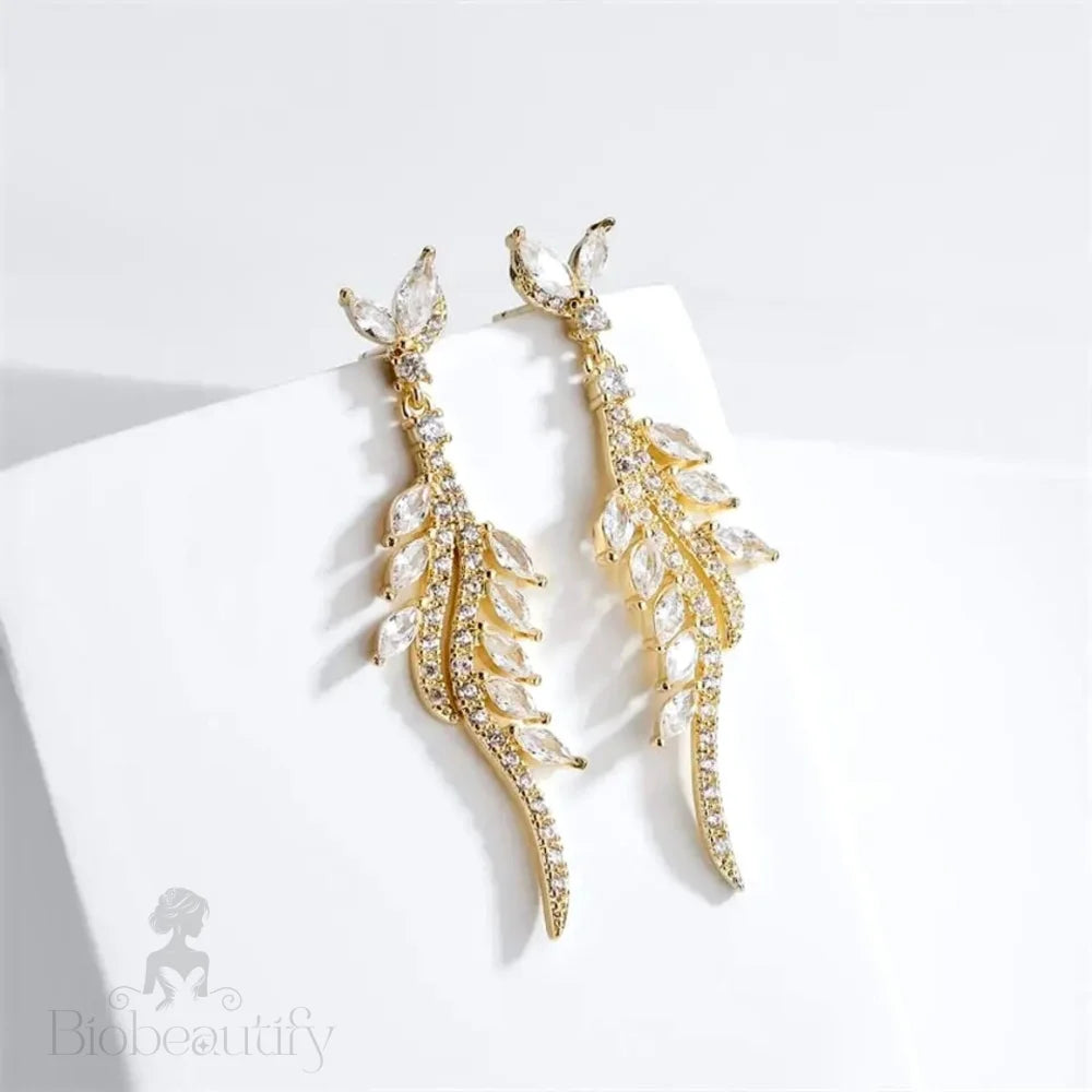 Adelyn Bridal Earrings - Cubic Zirconia Silver And Gold Options