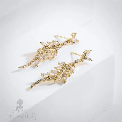 Adelyn Bridal Earrings - Cubic Zirconia Silver And Gold Options