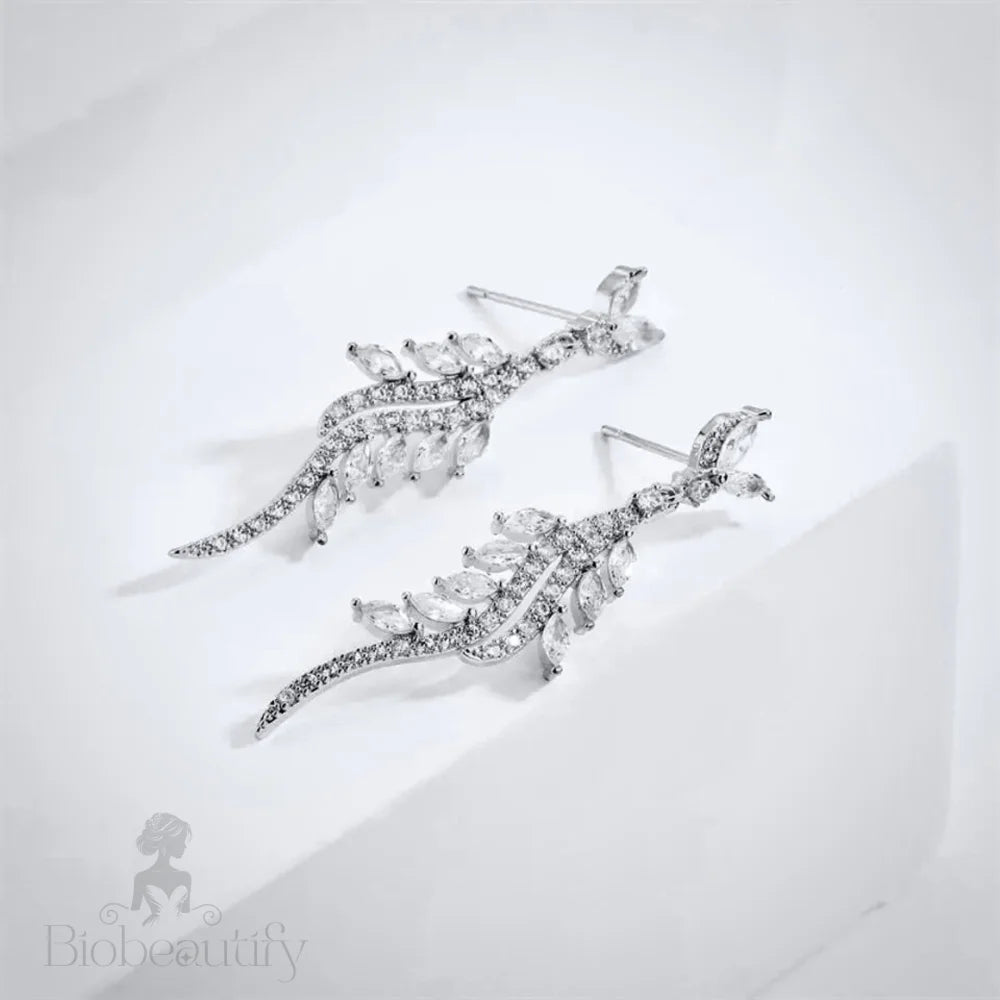 Adelyn Bridal Earrings - Cubic Zirconia Silver And Gold Options