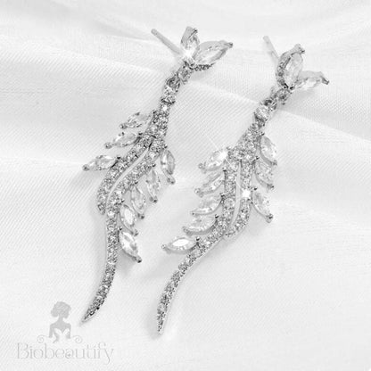 Wedding Jewelry - Luxurious Cubic Zirconia Bridal Earrings - Available in Silver and Gold