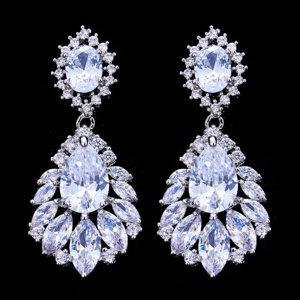 Adrienne Cubic Zirconia Wedding Earrings Available In Multiple Colors