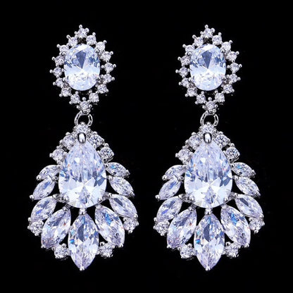 Adrienne Cubic Zirconia Wedding Earrings Available In Multiple Colors