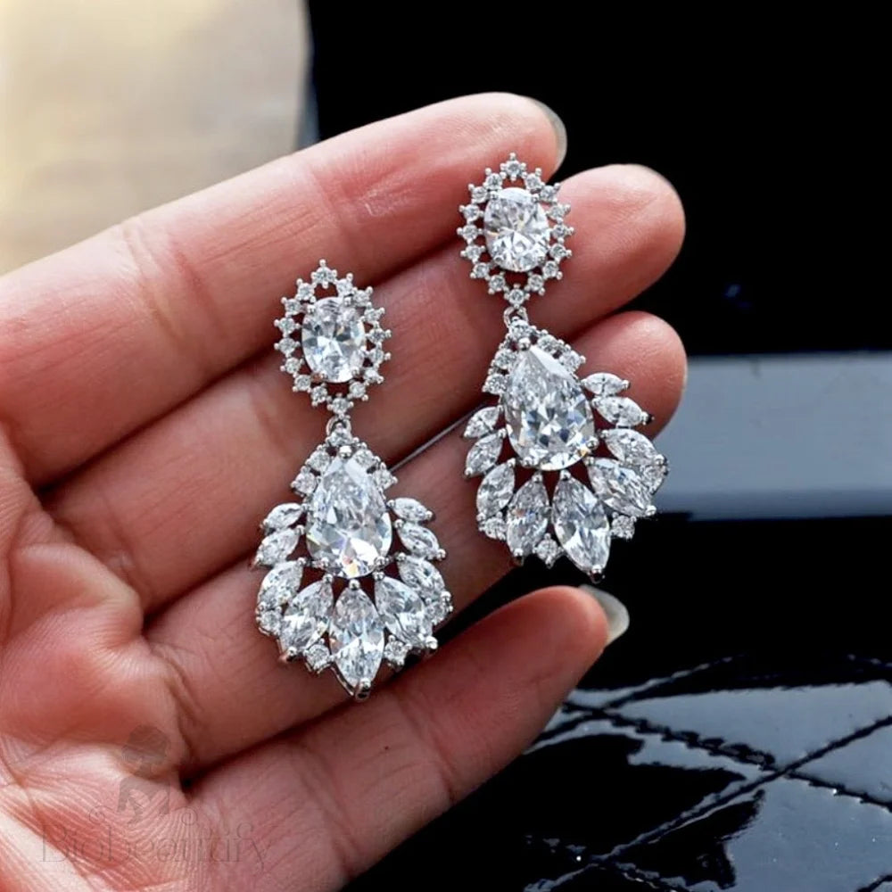 Adrienne Cubic Zirconia Wedding Earrings Available In Multiple Colors