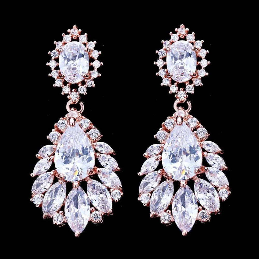 Wedding Jewelry - Silver Cubic Zirconia Bridal Earrings - More Colors