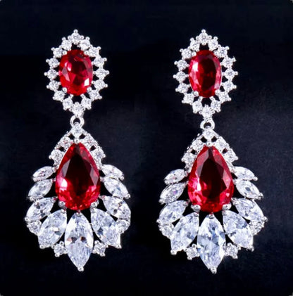 Wedding Jewelry - Silver Cubic Zirconia Bridal Earrings - More Colors