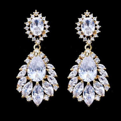 Wedding Jewelry - Silver Cubic Zirconia Bridal Earrings - More Colors