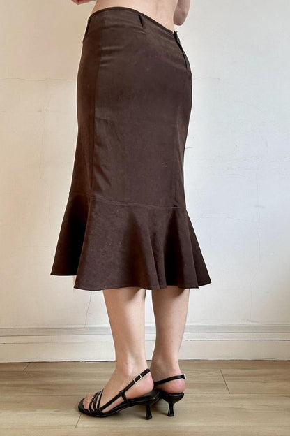 Suede Mermaid Bodycon Skirt