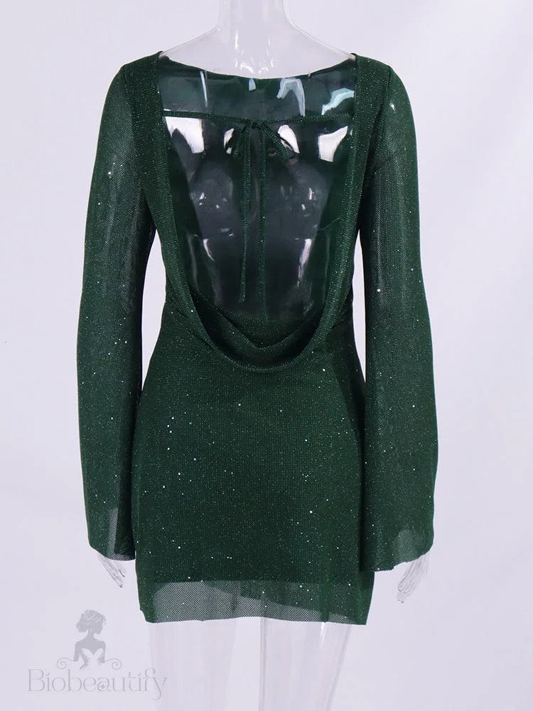 Aella Sequin Dress With Long Sleeves