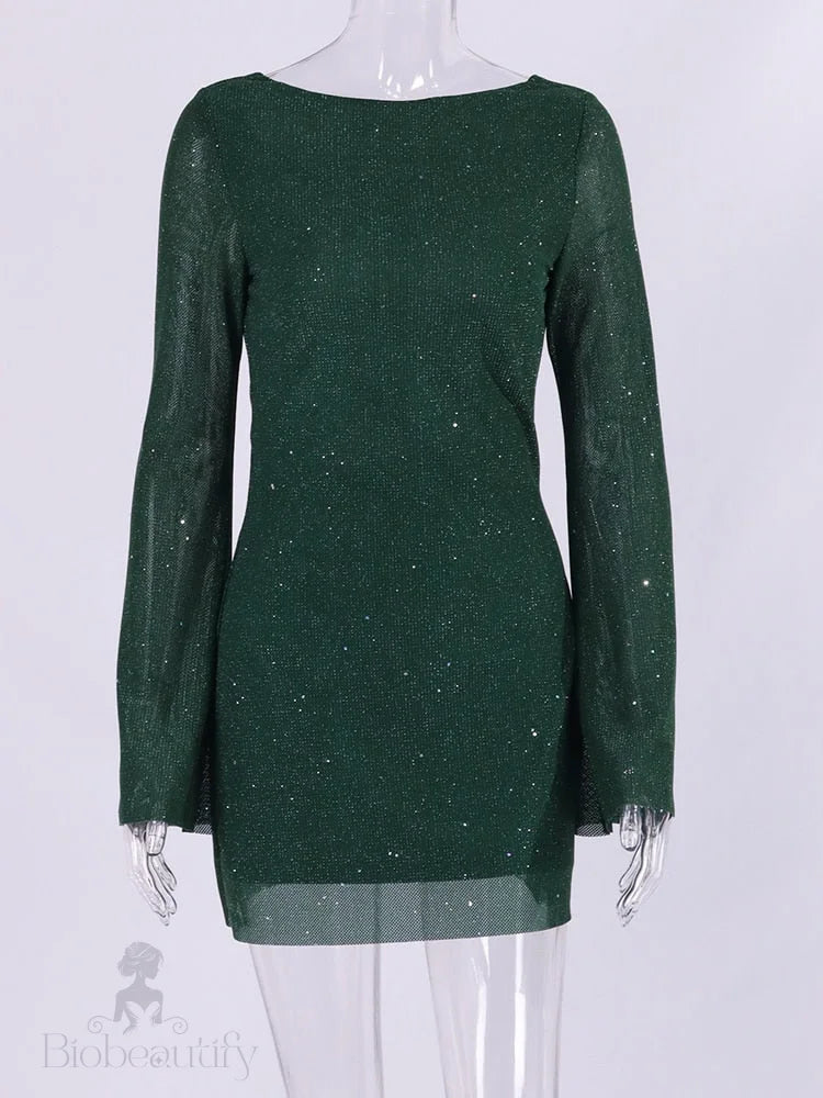 Aella Sequin Dress With Long Sleeves